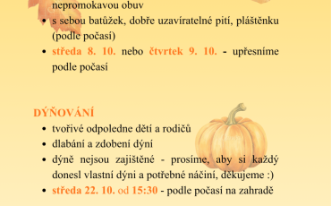 PLÁN AKCÍ ŘÍJEN